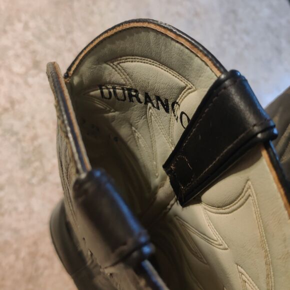 Vintage Durango Cowboy Boots Mens Size 7.5 D Goodyear Black Western Leather main image 12